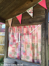 Making simple fabric bunting for the summer house
