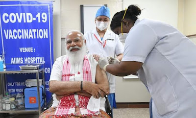 Covid vaccine taken by Narendra Modi,