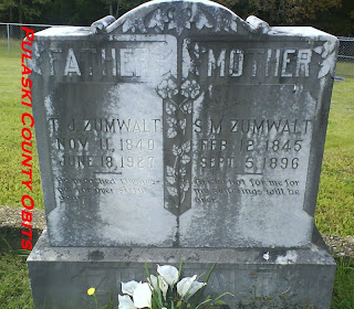 Headstone of T.J. Zumwalt (1840-1927) Photo by Pulaski County Obits October 3, 2009