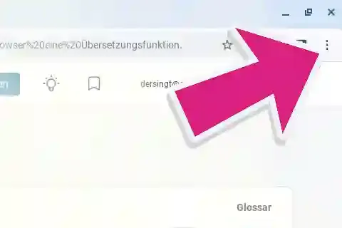 Screenshot, der zeigt, wo sich das Browsermenü befindet