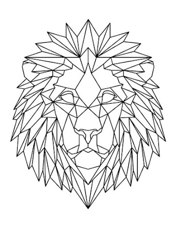 Lion-Geometric-Design-Tattoo-Stencil