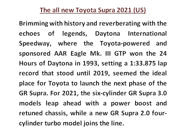 The all new Toyota Supra 2021