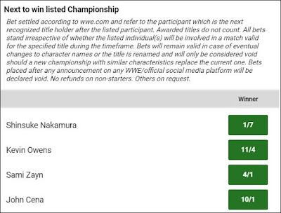 Next To Win WWE Championship Betting Odds For February 10th 2018