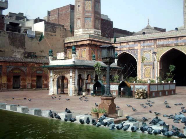 tomb,masjid wazir khan,pegions,