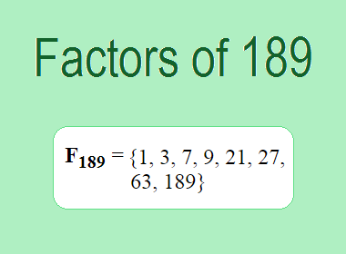 Factors of 189