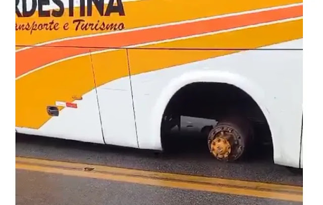 Pneu de ônibus se desprende e provoca acidente em Pindoretama