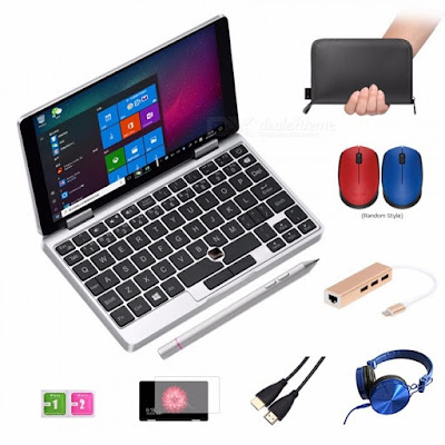 One Netbook One Mix Yoga Pocket Laptop 7" IPS Touch Screen Windows 10 8GB DDR3 / 128GB eMMC w/ Stylus Silver Silver