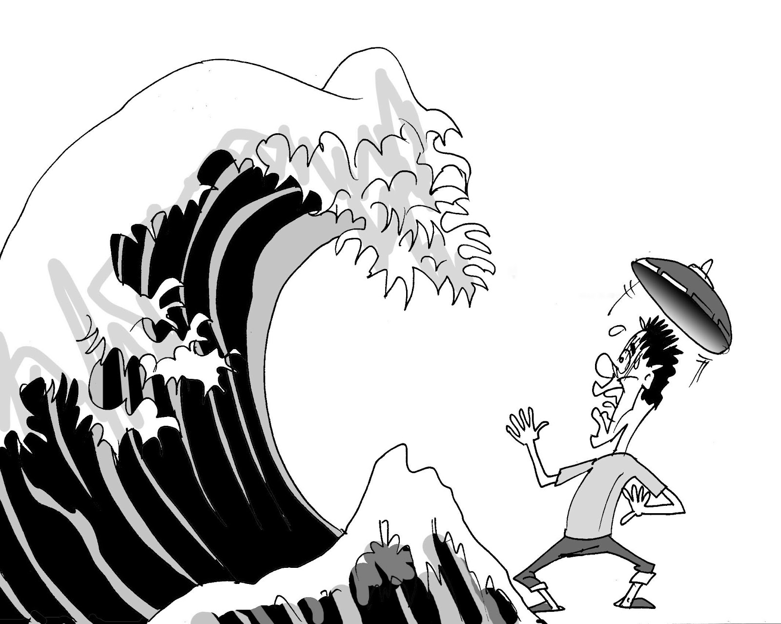 my cartoons and comicstrip: tsunami editorial cartoon by bladimer usi