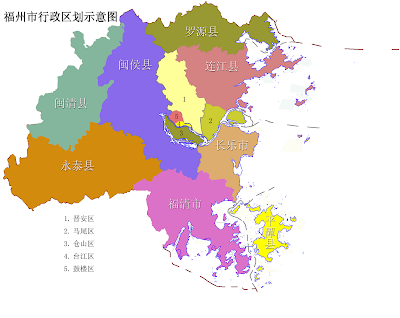 Fuzhou Map City of China