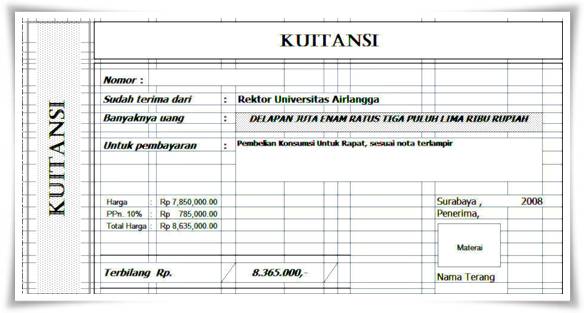 Contoh Surat Tanda Terima Pembayaran Bahasa Inggris 