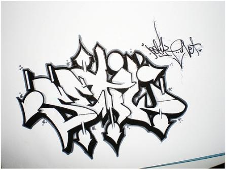 How To Draw Sketch Graffiti Letters Design On Paper