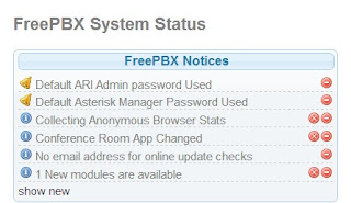 Avisos del FreePbx