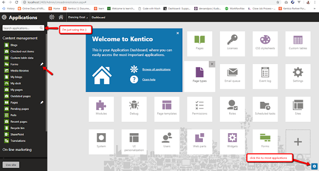 Kentico Dashboard