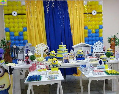 buffet-infantil-dinos-park-bauru-decoração-menino-minions-provençal