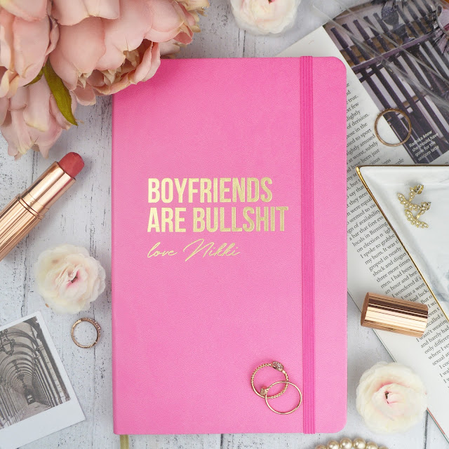 Prezzybox Boyfriends Are Bullshit personalised pink notebook, Lovelaughslipstick Blog