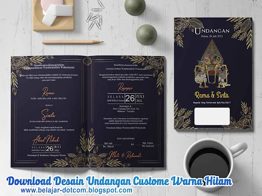 Download Desain Undangan Custome Warna Hitam