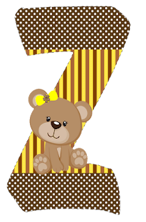 Abecedario con Osita con Lazo Amarillo. Bear with Yellow Bow Alphabet.