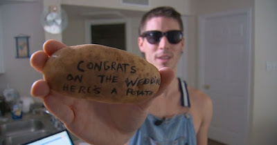 Alex showing his potato