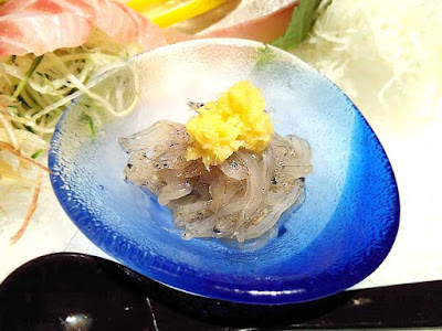 Shirasu sashimi with ground ginger.