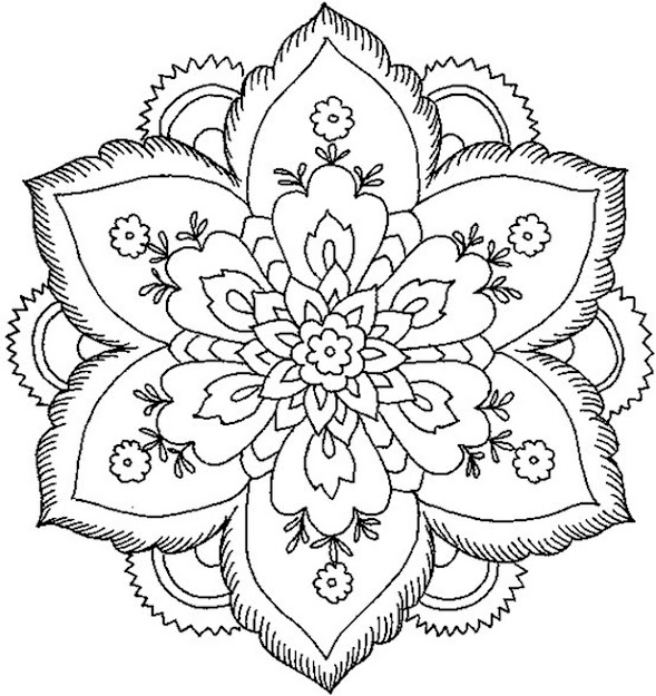 Beautiful Coloring Pages For Adults  Download And Print Nature Flower Mandala  Coloring Pages