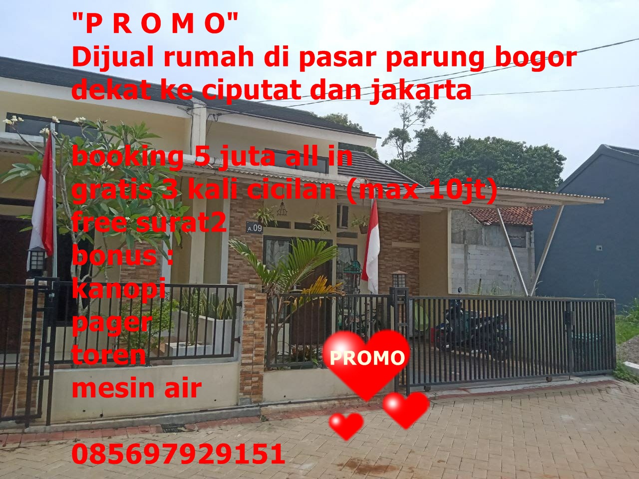 Dijual rumah di pasar parung bogor dekat ke ciputat dan jakarta PROMO 5 juta all in gratis 3 kali cicilan (max 10jt) free surat2 Masih banyak bonus nya   https://Wa.me/6285697929151