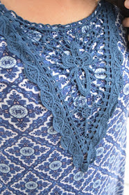 Loveappella Andies Crochet Detail Knit Top ~ Teal Green