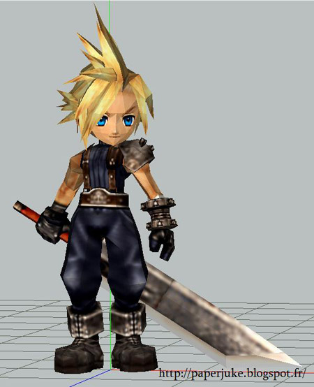 Chibi Cloud Strife Papercraft