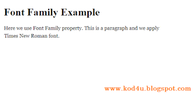 CSS Font Family Example