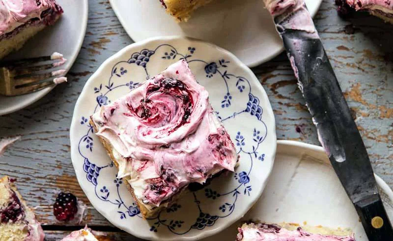 Swirled Blackberry Lavender Sheet Cake