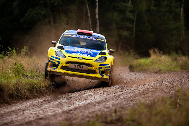 Stephen Petch on M-sport Rally Stages in a Ford Fiesta WRC Car