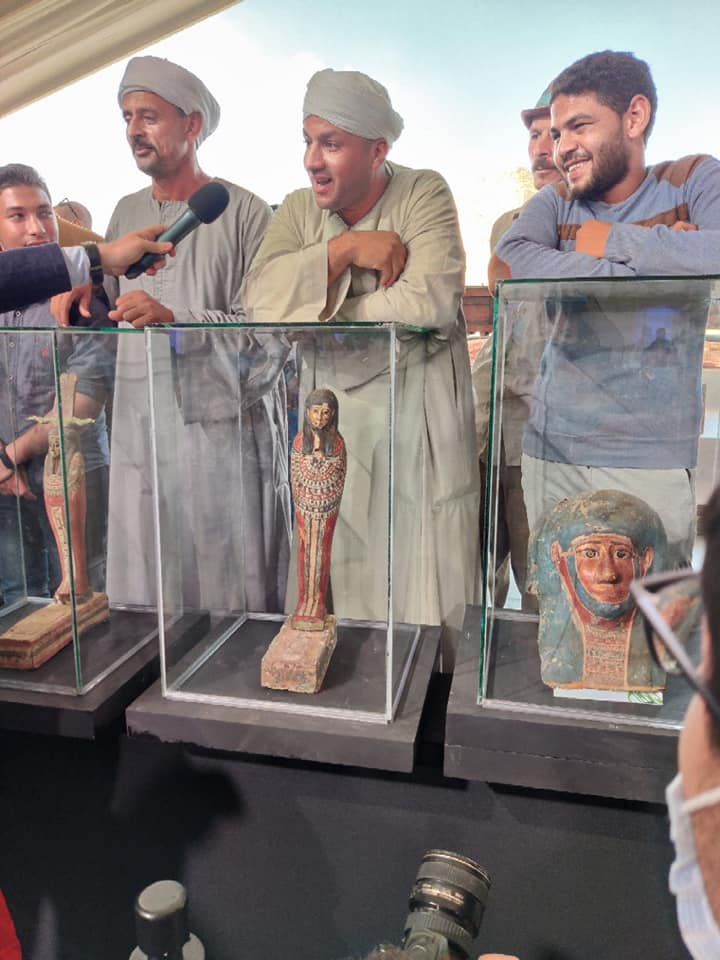 The Ministry of Antiquities announces a large archaeological discovery in the Saqqara region, Egypt.