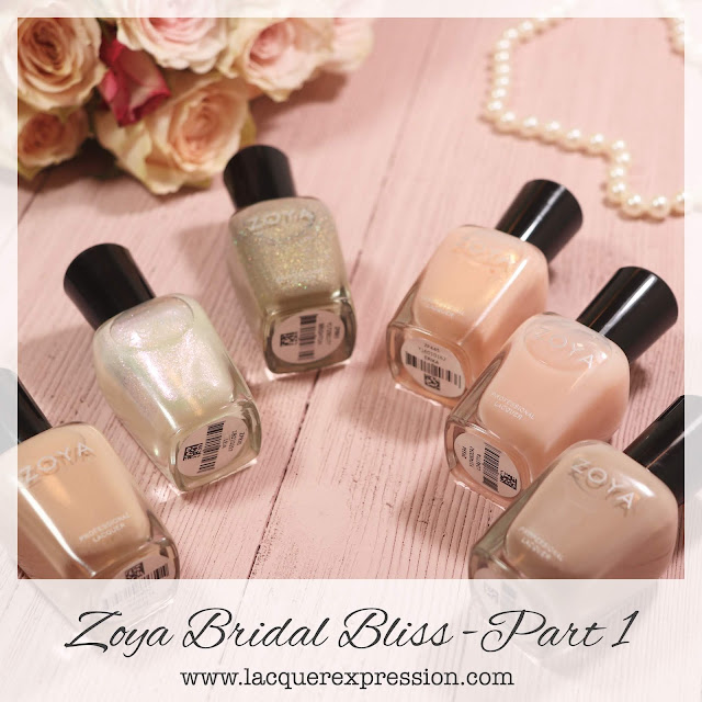 Swatches and review of the nail polish collection Bridal Bliss from Zoya