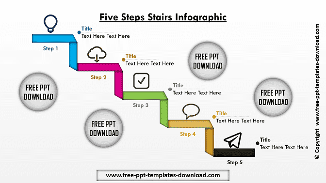 Five Steps Stairs Beautiful Infographic Template Download