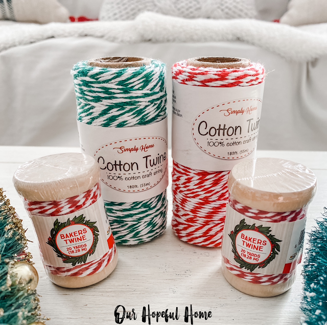 red green white bakers twine spools