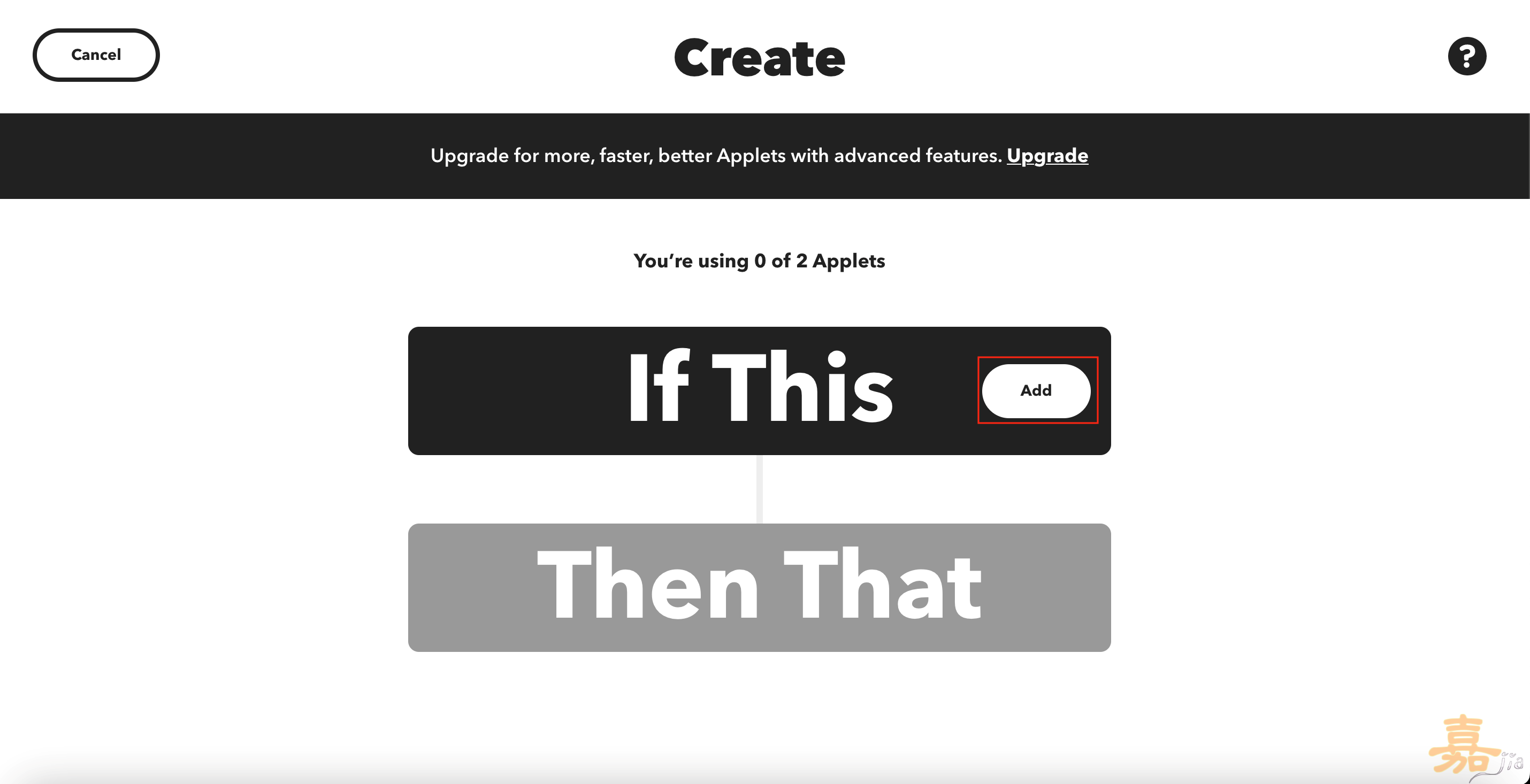 IFTTT ceate applet add