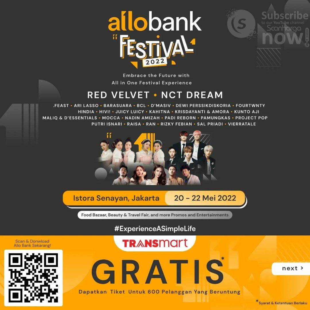 TRANSMART Carrefour Promo GRATIS TIKET Allo Bank Festival 2022