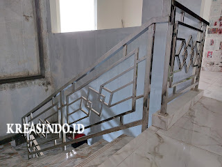 Railing Tangga Stainless terpasang di Rumah Bpk Triyanto Perum Ciomas Hills Bogor