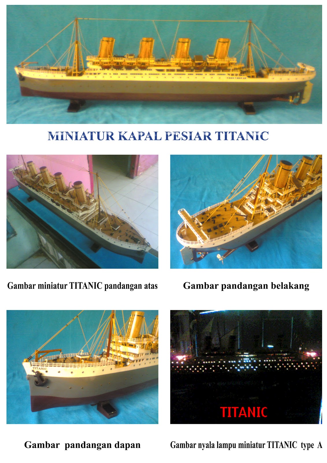 Miniatur Kapal Kerajinan Tangan Kapal Titanic 