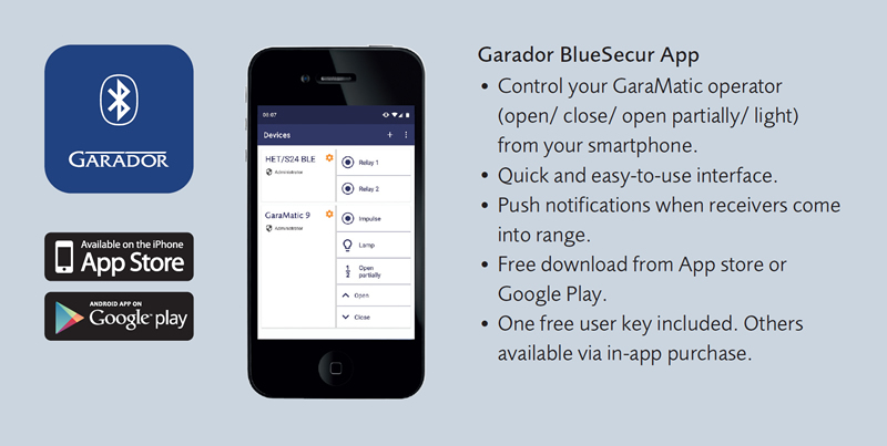 Garador BlueSecur App