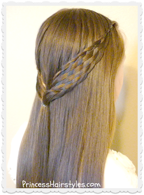 Pretty woven half up hairstyle