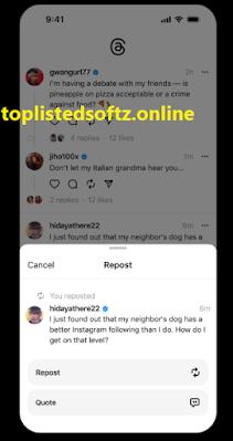 Repost any post in Threads App