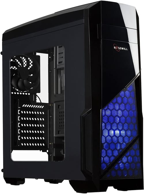 Rosewill ATX Mid Tower Blue LED Gaming Case for PC