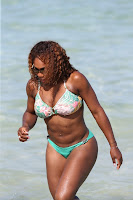 Serena Williams enjoying a day at Miami beach