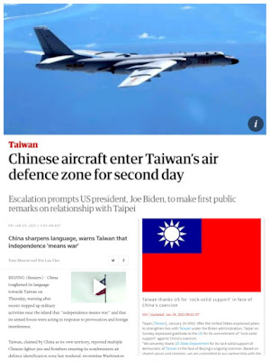 Chinese Aircraft enter Taiwan's Security zone for second day