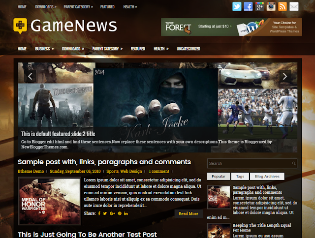 GameNews Blogger Template