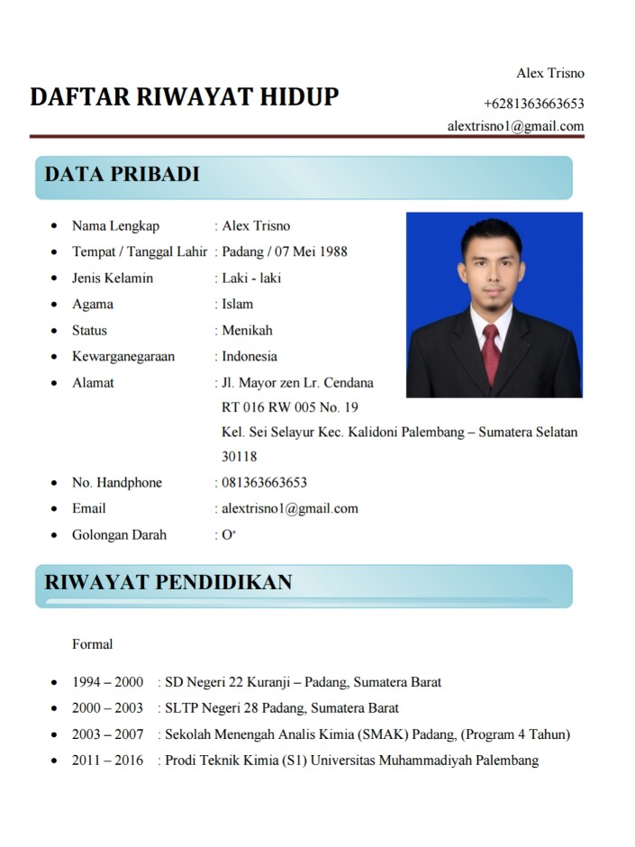 Contoh CV ~ Palanta OSCAR39