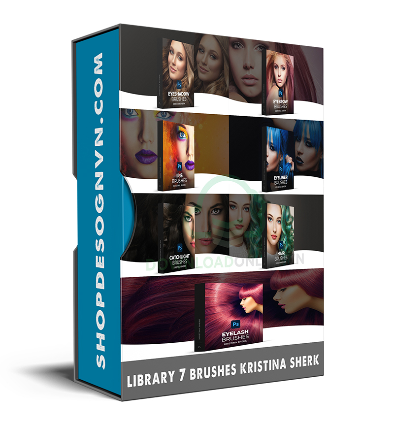 DL077 - LIBRARY 7 BRUSHES KRISTINA SHERK KÈM VIDEO HƯỚNG DẪN CÀI ĐẶT SỬ DỤNG