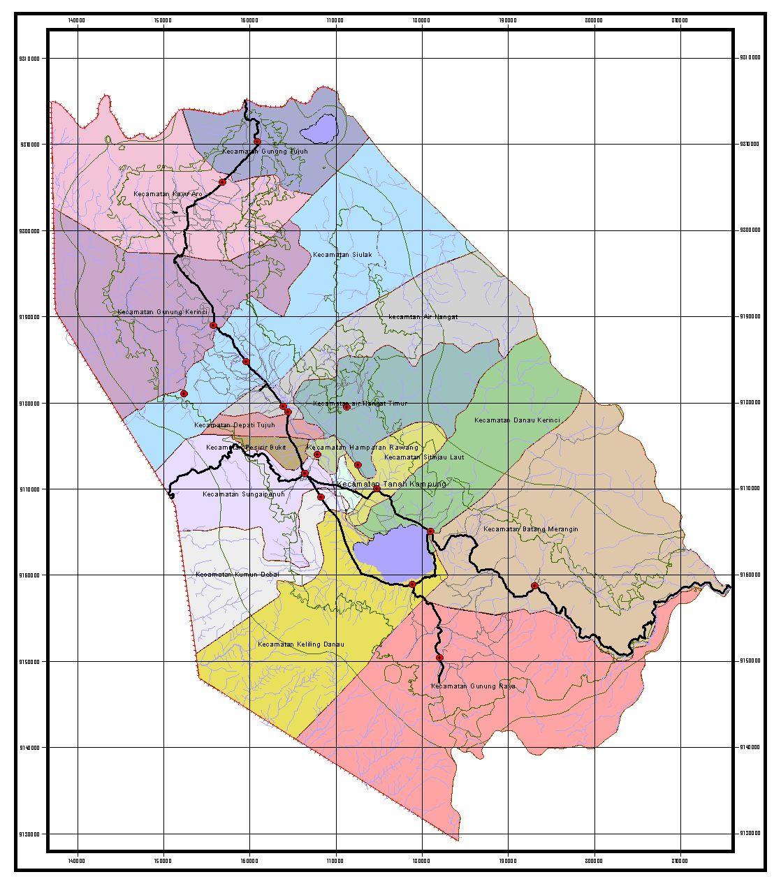 Peta Kota: Peta Kabupaten Kerinci