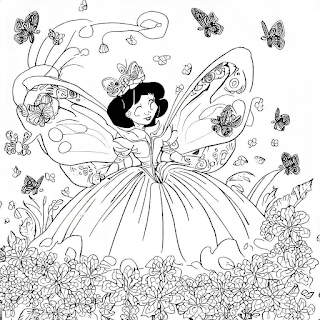 Faça a alegria das crianças com desenhos para colorir de fadas e borboletas em um jardim mágico. É diversão garantida para a família!
