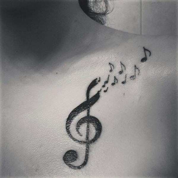 Musical Clavícula Tatuagem